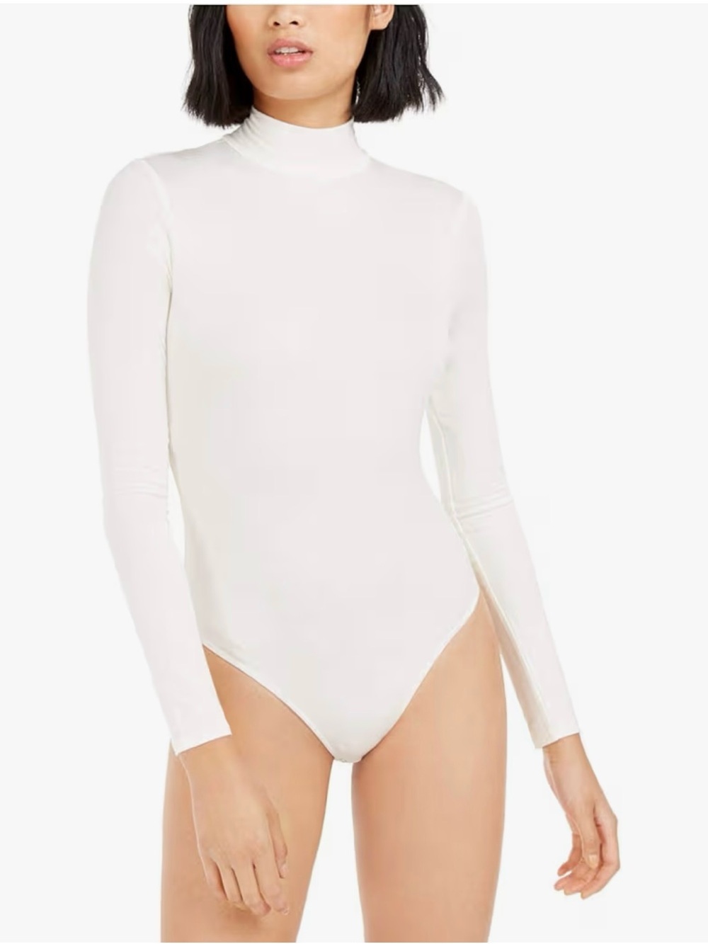 Bar III x Becca Tilley White Turtleneck Bodysuit Size Small